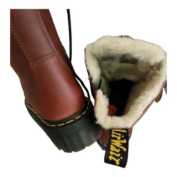 Dr. Martens Men Jadon Platform Boots Leather Brown Faux-Fur Lined Size 11 NWT main image 9